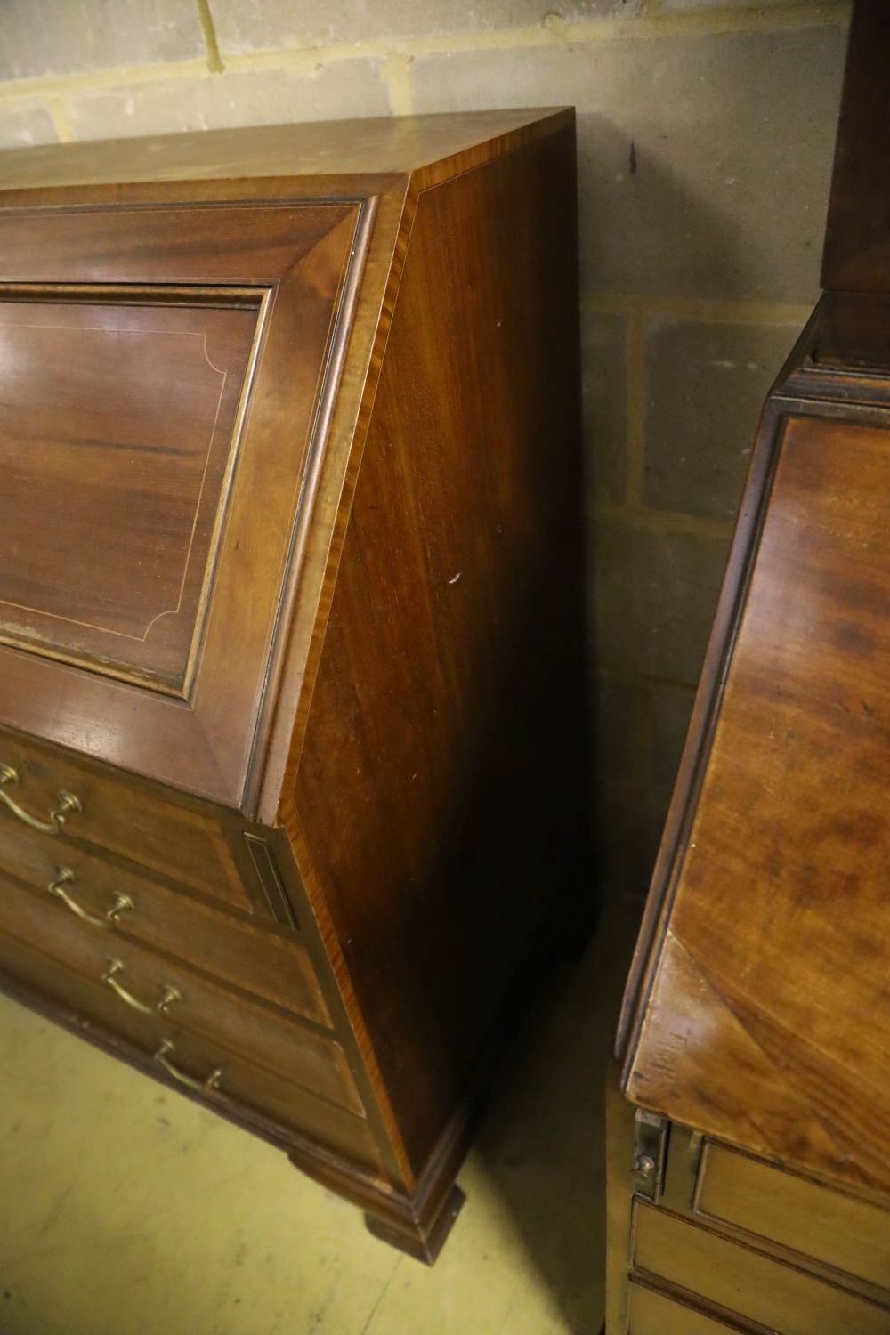 An Edwardian inlaid mahogany bureau, width 102cm, depth 53cm, height 108cm